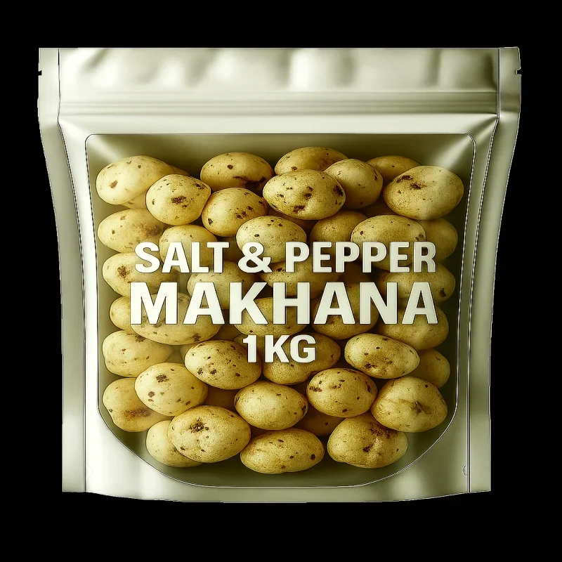 Black Pepper and Salt Makhana Wholesale | 10 Pouches (Each Pouche 100 Grams) | Bulk Makhana Supplier India — view 2
